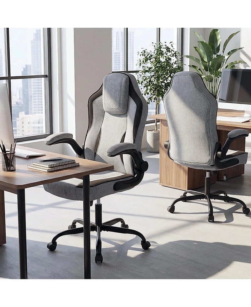 Sugift Ergonomic Office Chair with Flip Up Armrests for Desk Use