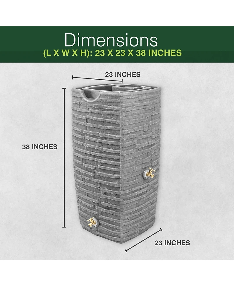 Good Ideas Impressions Riverwalk 50 Gal Rain Saver with Spigots