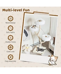 Gymax Cat Tree Tower 70'' Multi-Level Kitten Activity Center w/ 3 Perches and Balls