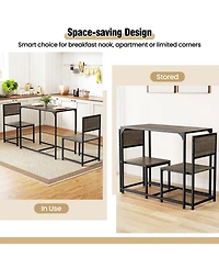 Sugift Three Piece Dining Set with Compact Table and Two Chairs