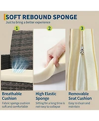 gaomon 3-Piece Pe Rattan Patio Bistro Set with Cushioned Chairs,Cushion