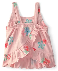 Carter's Baby Girls' Floral Ruffle Top and Shorts, 2-Piece Set