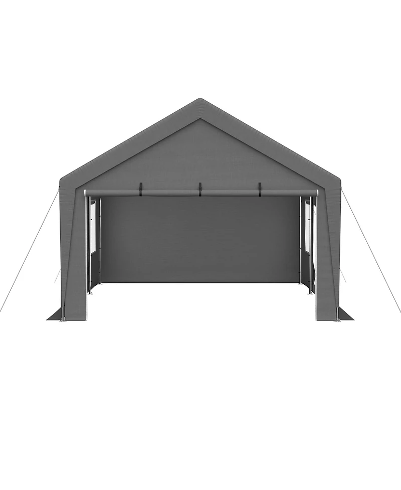 Mondawe 13x20 Ft Canopy Carport Tent with Roll-Up Doors Waterproof Outdoor Shelter