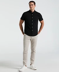 Perry Ellis Men's Slim-Fit Stretch Solid Button-Down Seersucker Shirt