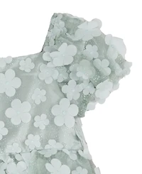 Rare Editions Girls' 2T-6X Square Neck Short-Sleeve Dress