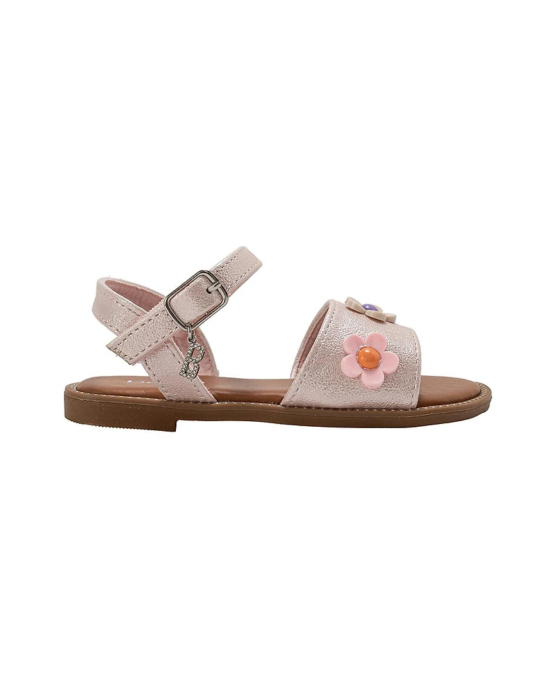 Bebe Little Girls Sandals Cute Fashion Flat and Summer Shoes with Ankle Strap