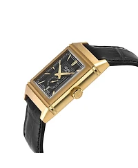 Gevril Men's Time Square Swiss Automatic Italian Leather Strap Watch