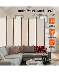 Sugift Room Divider, 6 Panel Folding Privacy Screen for Room Separation