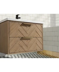 Ari Bath Carlsbad 30" Floating Bathroom Vanity Weathered Fir