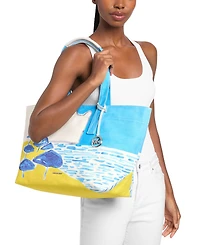 Michael Michael Kors Printed Cotton Extra-Large Tote Handbag