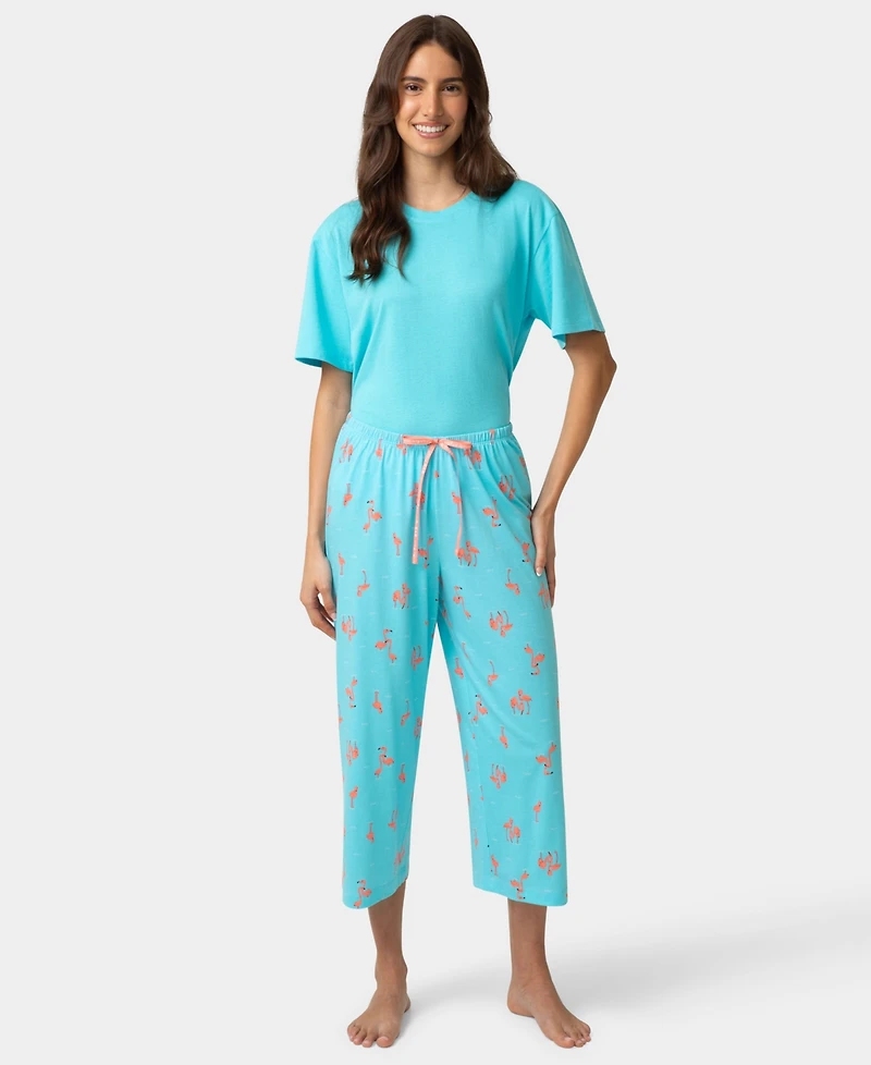 Hue Women's Printed Capri Mid-Rise Pants