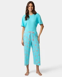Hue Women's Printed Capri Mid-Rise Pants