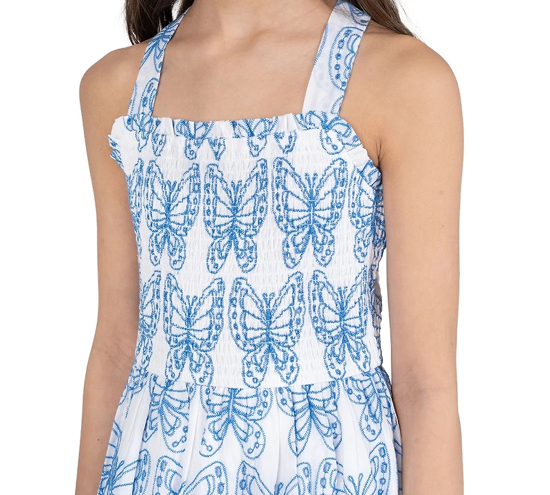 Rare Editions Girls' 7-16 Butterfly Eyelet Sleeveless Dress