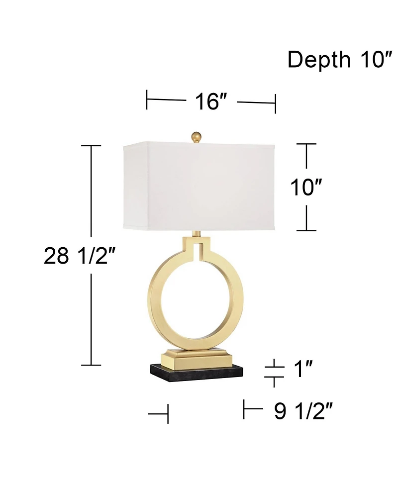 360 Lighting Lauren Modern Table Lamps Set of 2 with Risers 28 1/2" Tall Usb Charging Port Rectangular Shade for Bedroom Living Room