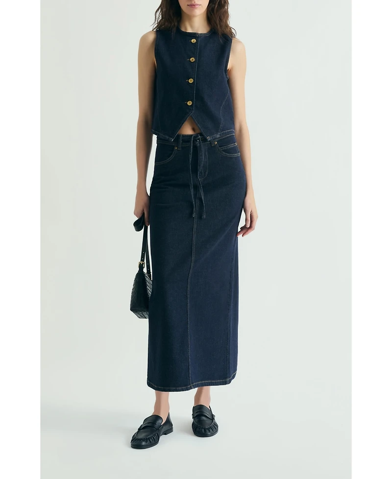 Scalpers Women's Denim Midi Skirt