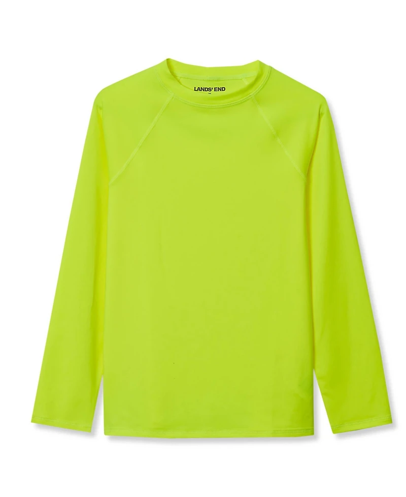 Lands' End Big Boys Husky Sunshade Upf 50 Chlorine Resistant Long Sleeve Crew Neck Rash Guard