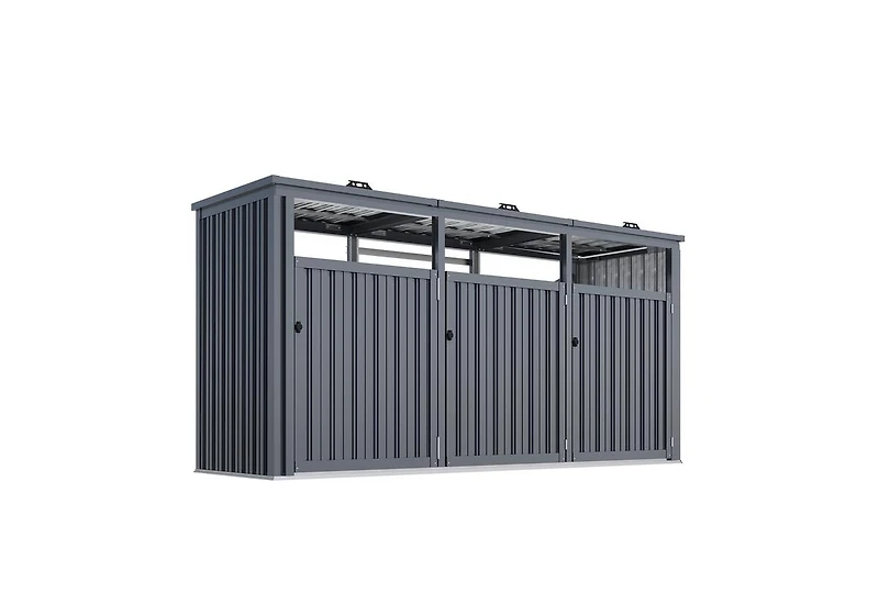 Aecojoy 73 Cu.Ft Outdoor Trash Can Storage Shed for 3 Garbage Cans