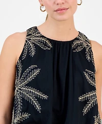 I.n.c. International Concepts Petite Cotton Embroidered Cinched Tank Top, Macy's Exclusive