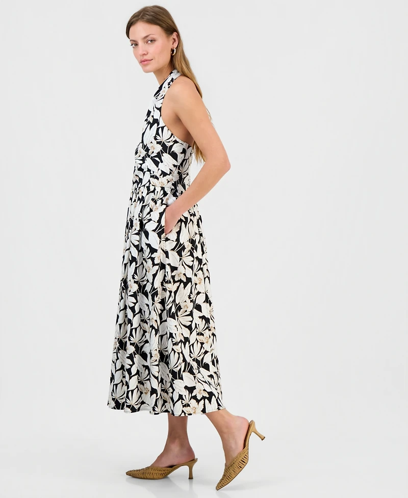 I.n.c. International Concepts Petite Printed Surplice Halter Maxi Dress, Macy's Exclusive