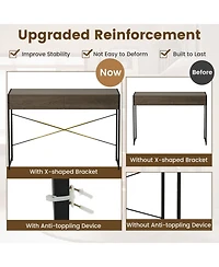 Gouun 44 in Home Office Computer Desk with 2 Drawers and Metal Frame