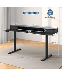 Gouun in Electric Standing Desk with 2 Fabric Drawers and Monitor Stand