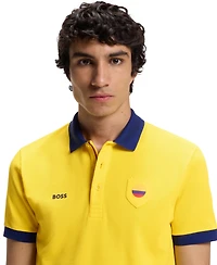 Boss by Hugo Men's Paddy Colombia Country Flag Trim Polo Shirt