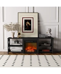 Homlux Fireplace Tv Stand for up to 75" Tv with Storage Shelves