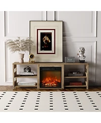 Homlux Fireplace Tv Stand for up to 75" Tv with Storage Shelves