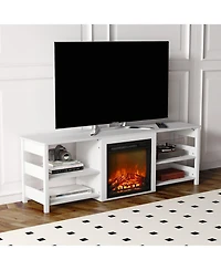 Homlux Fireplace Tv Stand for up to 75" Tv with Storage Shelves