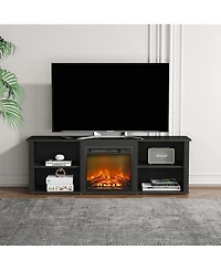 Homlux Modern Fireplace Tv Stand for TVs up to 65" with Storage Media Console, Americano