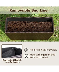 Sugift 24 in Tall Raised Garden Bed with Wicker Design and Liner