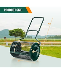 Sugift 24 in Peat Moss Spreader with Side Latches and Handle