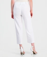 Anne Klein Women's Stretch Crepe Wide-Leg Cropped Pull-On Pants