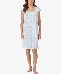 Eileen West Women's Floral Print Cap-Sleeve Short Nightgown