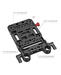 SmallRig VB99 Pro Mini Rechargeable V-Mount Battery with 15mm Dual Rod Clamp Battery Plate