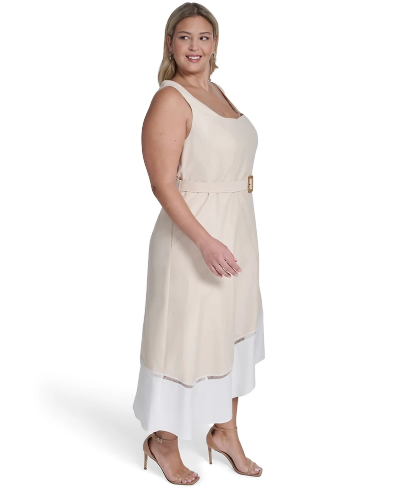 Eliza J Plus Square Neck Midi Dress