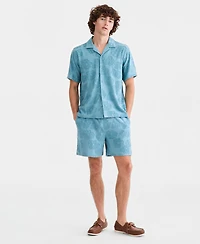 Sun + Stone Men's Textured-Florals Knit Camp Shirt, Macy's Exclusive
