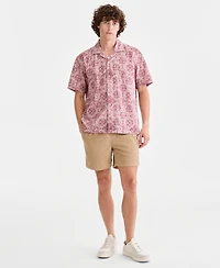 Sun + Stone Men's Butler Medallion-Print Camp Shirt, Macy's Exclusive