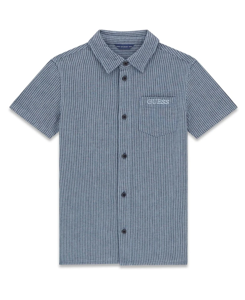 Guess Boys' 8-16 Seersucker Button Down Shirt