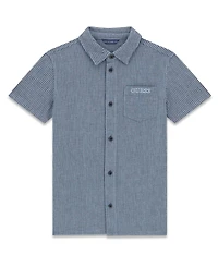 Guess Boys' 8-16 Seersucker Button Down Shirt