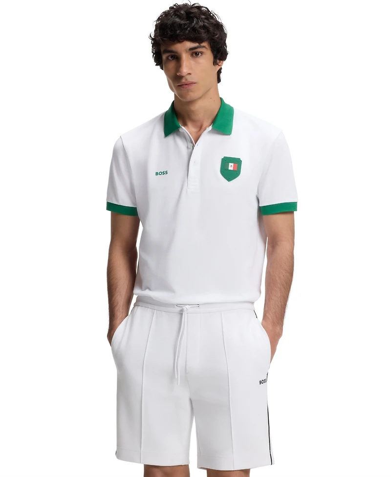 Boss by Hugo Men's Paddy Mexico Flag Trim Polo Shirt
