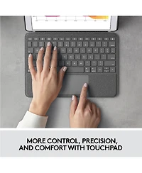 Logitech Combo Touch Case for iPad (7th, 8th, 9th Gen) with Precision Trackpad, Backlit Keyboard, Smart Connector Technology, Graphite