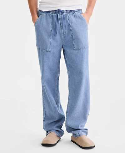 Sun + Stone Men's Pipeline Light-Wash Loose-Fit Pull-On Jeans, Macy's Exclusive