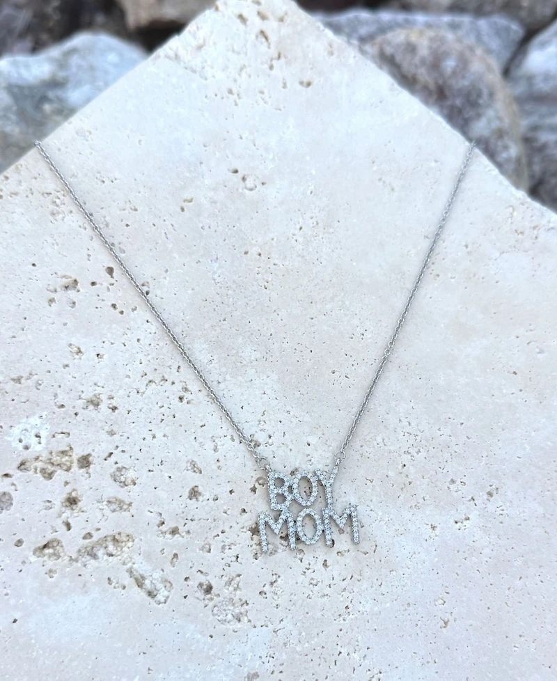 Adornia Cz Silver Boymom Pendant Necklace