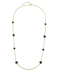 Adornia Gold 36" Black Flower Station Necklace