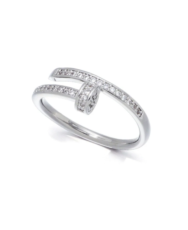 Adornia Cz Silver Nail Band Ring