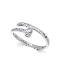 Adornia Cz Silver Nail Band Ring