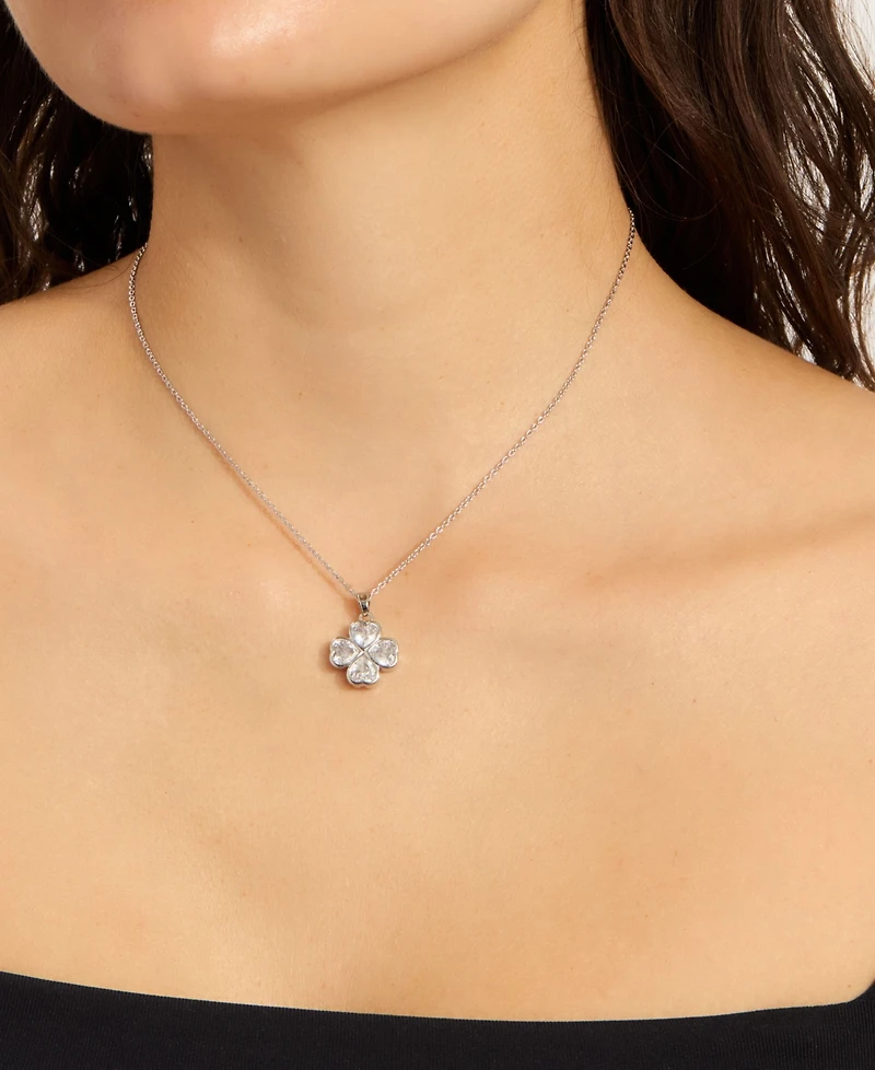 Adornia Silver 2-Piece Clover and Nail Pendant Necklace Set