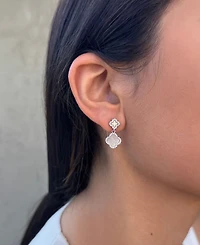 Adornia Mother of Pearl Silver 2-Piece Clover Set