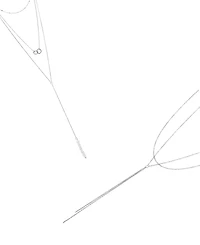 Adornia Silver 2-Piece Lariat Necklace Set